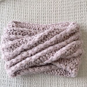 Rebecca Minkoff Handknit Cable Neck Warmer in Pale Pink